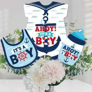 Big Dot of Happiness Ahoy It's a Boy - Nautical Baby Shower Centerpiece Sticks - Table Toppers - Set of 15 - 1 of 4