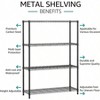 1400 LBS Heavy Duty Black Metal Wire Shelves 4 Tier Adjustable Garage Storage Shelf Unit Kitchen Office Dorm Warehouse - 4 of 4