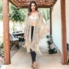 Anna-Kaci Women's Semi Sheer Boho Sequin Fringe Sparkle Drop Shoulder Shrug - 3 of 4