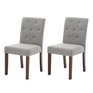 Upholstered Dining Chairs Set of 2, Modern Kitchen Chair with Wood Legs, Stylish Design, Easy Assembly, for Dining Room, Restaurant, Cafe - 1 of 4
