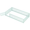 Costway Twin Size Floor Bed with Door & Fence with Safety Guardrails & Slats Support Gray/White/Mint Sky/Icy Aqua/Pink/Beige - 2 of 4