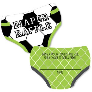 Big Dot of Happiness Goaaal - Soccer - Diaper Shaped Raffle Ticket Inserts - Baby Shower Activities - Diaper Raffle Game - Set of 24 - 1 of 4