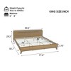 King Size Wood Platform Bed with Headboard for Bedroom or Apartment - 3 of 4