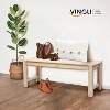 VINGLI Outdoor Wood Bench, 2-Person Outdoor Backless Porch Bench, Weather Resistant Patio Wooden Bench for Garden Entryway Yard - 2 of 4