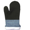 Home Mart Goods Denim Blue Heat Resistant Thick Soft Quilted Lining Kitchen Oven Glove Mitts With Neoprene - 3 of 3