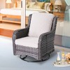 Ovios Orlando 8pc Brown Wicker Outdoor Patio Furniture Conversation Sofa Set with Swivel Chairs and Cushions - 4 of 4
