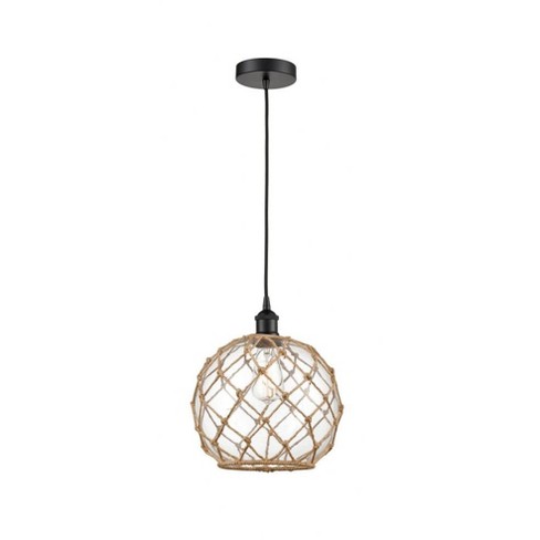 Innovations Lighting Farmhouse Rope 1 - Light Pendant in  Matte Black - image 1 of 1