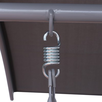 Gray Metal 2-Person Outdoor Swing with Canopy and Cushions