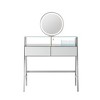 YOOCOZZ Mirrored Vanity Table with Round LED Mirror, Charging Station and Large Storage Space - Silver - 2 of 4