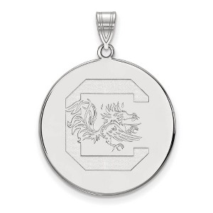 Black Bow Jewelry 14k White Gold South Carolina Gamecocks NCAA Extra Large Pendant - 1 of 3