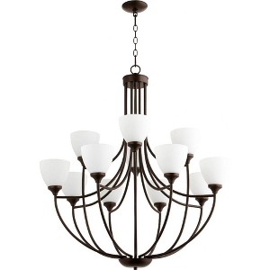 Quorum Lighting Enclave 12-Light Chandelier, Oiled Bronze, 35 Width, 38 Height - 1 of 1