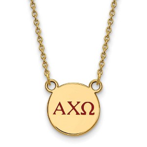 Black Bow Jewelry 14k Yellow Gold Plated Sterling Silver Alpha Chi Omega Greek Life Necklace 18 Inch - 1 of 4