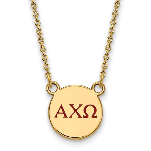 Black Bow Jewelry 14k Yellow Gold Plated Sterling Silver Alpha Chi Omega Greek Life Necklace 18 Inch - image 1 of 4