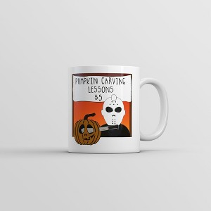 Crazy Dog T-Shirts Pumpkin Carving Lessons Mug Funny Sarcastic Halloween Killer Joke Coffee Cup -11oz - 1 of 4