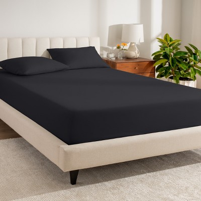 260 Thread Count Organic Cotton Percale Fitted Sheet by Bare Home