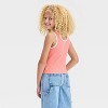 Girls' Scoop Neck Seamless Ringer Tank Top - art class™ - 2 of 3