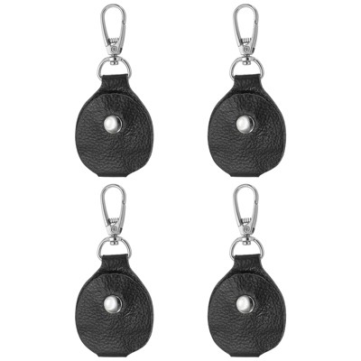 Unique Bargains Genuine Leather Portable Metal Buckle Key Fob 4 Pcs