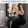 Makeup Vanity Desk with Mirror,Vanity Table with Power Outlet, 2 Drawers 6 Shelves, Hair Dryer Holder,Stool, Dressing Table with Storage for Bedroom - 3 of 4
