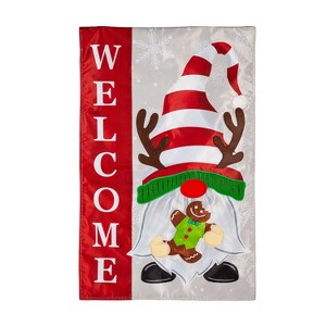 Holiday Gnome Applique House Flag - 1 of 1