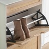 Shoe Cabinet Narrow, Rattan Shoe Storage with Flip Doors for 20-22 Pairs, Adjustable Shelves, Metal Feet, 100x24x88cm Entryway Organizer for Hallway - 2 of 4