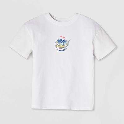 Cat & Jack Girls' Short Sleeve 100% Cotton 'Ramen Lover' Oversized Graphic T-Shirt - Cat & Jack™ White M — фото 2