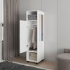 CAVINAS Bedroom Storage Cabinet,Wardrobe Closet with Door,Mirror,2 Spacious Shelves,Clothing Rod,Armoire Closet for Bedroom,Dressing Room - 2 of 4