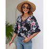 Women's Casual 3/4 Ruffled Sleeve Chiffon Blouse Tops for Women - 2 of 4