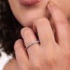 GILDED 1/4 - 1/2 CTTW Lab Grown Diamond Eternity Stackable Rings in 925 Sterling Silver & 14KT Gold Plated, Size 7 - 4 of 4