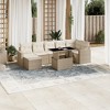 vidaXL 8 Piece Patio Sofa Set with Cushions - Beige and Cream Without Storage - 2 of 4