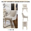 SEYNAR Modern Glam Boucle Pleated Velvet Dining Chair or Vanity Chair Set of 2 with Rear Handle - 4 of 4
