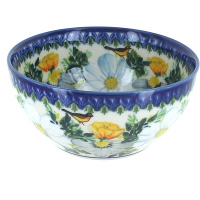 Blue Rose Polish Pottery Goldfinch Cereal Bowl