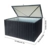 Garvee 164 Gallon Waterproof Deck Box, Lockable Metal Deck Box Storage for Patio Cushions Gardening Tools Sports Equipment Outdoor Toys, Black - 2 of 4
