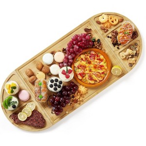 3 Piece Magnetic Cheese Board Set, Large Bamboo Charcuterie Board Set with Deep Juice Groove, Cheese Serving Set for House Warming, New Home, Wedding - 1 of 4