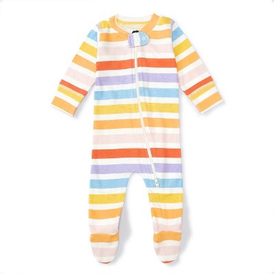 Image of Monica + Andy Baby Zip-Up Striped Sleep N' Play - 3-6M