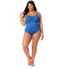 Women's Plus Live In Color Twist Front Shirred One Piece Swimsuit - 4 of 4