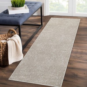 Textured Area Rug, Washable and Stain Resistant, Contemporary Farmhouse Carpet, Low Pile Accent, Non-Slip Front Door Mat for Living Room - 1 of 4