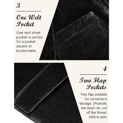 COOFANDY Men's Velvet Blazer Notched Lapel Velour Suit Jacket One Button Tuxedo Jackets for Wedding Prom Party Dinner Red M — фото 4