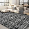 Washable Abstract Striped Geometric Area Rug Non Slip Stain Resistant Carpet for Living Room Bedroom Office - 2 of 4