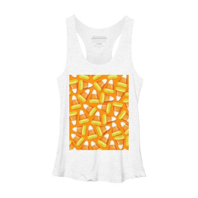 Women's Design By Humans Halloween Candy Corn By NewburyBoutique Racerback Tank Top