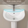 21 in. W x 17 in. D Vitreous China U-Shaped Vessel Sink with Single Faucet Hole Pedestal Combo Bathroom Sink in White - 4 of 4