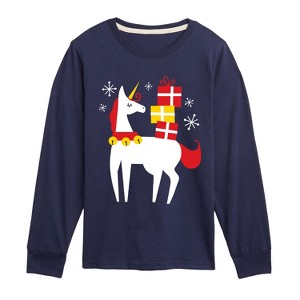 Boys' - Instant Message - Christmas Unicorn Long Sleeve Graphic T-Shirt - 1 of 4