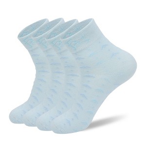 Paaaawaters Women's blue grass breathable sweat-absorbent high-value versatile simple and fresh mid-tube socks twelve pairs(Twelve pairs) - 1 of 4
