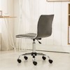 CAVINAS Mid-Back Home Office Desk Chairs, Faux Leather Adjustable Office Chair with 360° Swivel & Wheels, Ergonomic Office Chair, Armless Desk Chair - 4 of 4