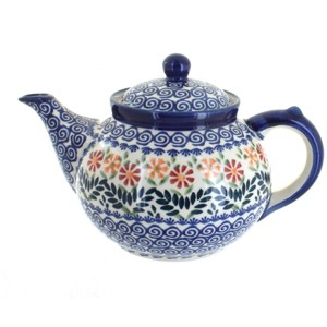 Blue Rose Polish Pottery C017 Manufaktura Teapot - 1 of 2