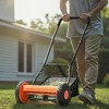 VEVOR Push Reel Lawn Mower 16 inch, 5 Blades Manual Push Mower No Motor, 0.6-1.75 in Adjustable Cutting Height, Orange&Black - 2 of 4