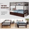 Tangkula Twin Convertible Bunk Beds with Trundle & Ladder for Kids White/Espresso - 3 of 4