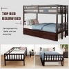 Tangkula Twin Convertible Bunk Beds with Trundle & Ladder for Kids White/Espresso - image 3 of 4