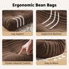 SYFERLORY Soft Beanbag Chair Set of 3£¬Fireside Bean Bag Lounger Memory Foam Chair For Home, Apartment Or Gaming Venue，Brown - 4 of 4