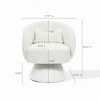 LuxenHome Upholstered Cream Club Swivel Chair with Upholstered Cream Wood Base Off-White - 3 of 4