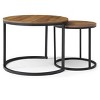 Hooseng Living Room Coffee Table Set of 2, Round Coffee Table with 1 End Side Tables, 2 Piece Living Room Table Set with Large Storage for Apartment - 4 of 4